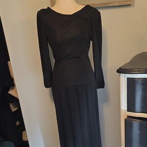 Vintage 80's Diane Von Furstenberg Black Long Sleeve Dress Size 8